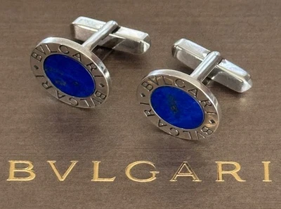 Bvlgari Bvlgari   Cufflinks Round  With Lapis Sterling Silver 925 - Image 1 of 3