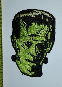 VINTAGE FRANKENSTEIN PATCH FASHION EMBROIDERED GREEN MONSTER HORROR PUNK ROCK 3" - Picture 1 of 12