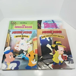 Disney Children Book Mickey Mouse The Jungle Book The Rescuers Vintage Lot Of 4 - Picture 1 of 9