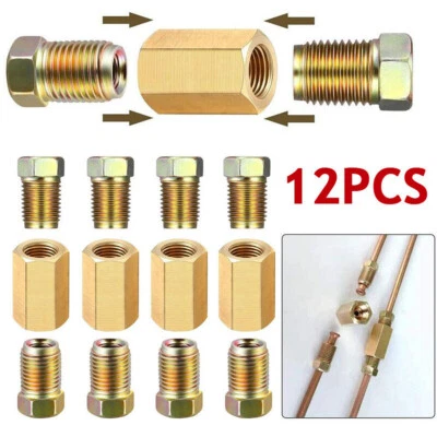 12Pcs/Set 3/16" Brake Line Repair Female Union Inverted Tube Fittings FAST - Image 1 of 4