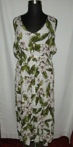 Purple Rain Floral Hawaiian Print Button Front Woven Midi Dress Plus Size 3X - Picture 1 of 13