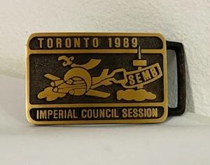 Imperial Council Session Toronto 1989 Belt Buckle Brass NEW - Picture 1 of 2