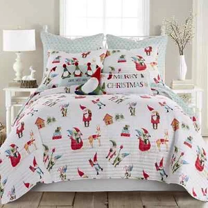 Gnome for the Holidays White Quilt - Twin Size Levtex Home - Picture 1 of 3