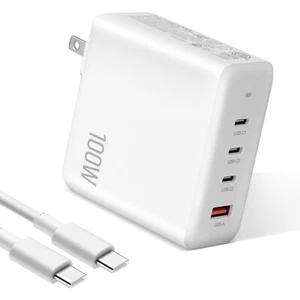 100W USB C Wall Charger GaN 4-Port Fast Charging PD QC Adapter for MacBook iPad - Picture 1 of 8
