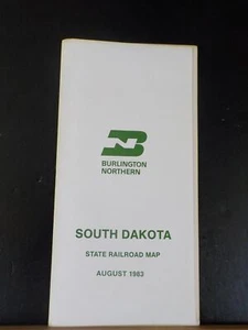 Map Burlington Northern South Dakota State Railroad Map 1983 August - Picture 1 of 8