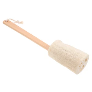 Loofah Stick Bath Brush Wooden Handle Gentle Exfoliating Skin Cleaner - Bild 1 von 12