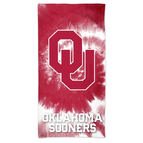 WinCraft Oklahoma Sooners 60'' x 30'' Tie-Dye Spectra Beach Towel Cover
