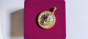 925 Sterling Silver Lion Pendant Two-tone Gold Plated And Silver Jewelry o905