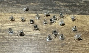 20 Nickel free Silver 11mm Comfort Earring Backs Bullet Clutch Plastic Disk - Picture 1 of 5
