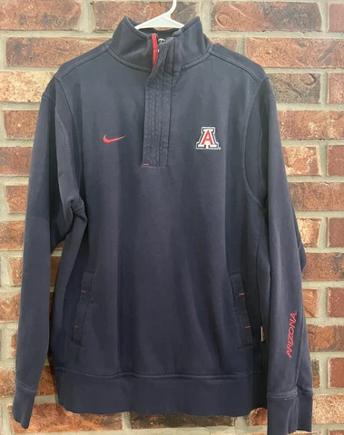 Men’s Arizona Wildcats Quarter Zip Pullover Sweatshirt Blue Size M Cover