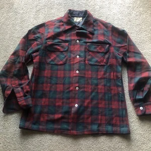 Camicia uomo M vintage anni 50 Chippewa Falls WI lanifici rossa a quadri 100% lana - Foto 1 di 9