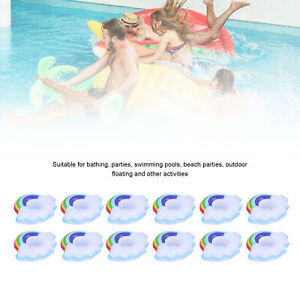 12Pcs Colorful Inflatable Coasters Floats Cup Holders Children Toy For
