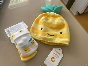 Gymboree Pineapple Knit Cap Hat and Socks Set Fertility NWT