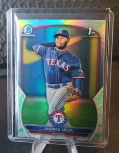 2023 Bowman Chrome Lunar Glow Refractor Andres Mesa BCP-44 - Texas Rangers - Picture 1 of 2
