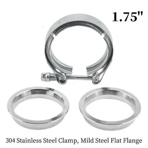 1.75Inch V Band Clamp W/ Flange Male Female T304 Stainless Exhaust Muffler Clamp - Picture 1 of 14