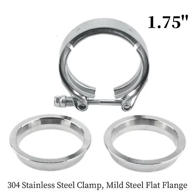 1.75Inch V Band Clamp W/ Flange Male Female T304 Stainless Exhaust Muffler Clamp - Image 1 of 4