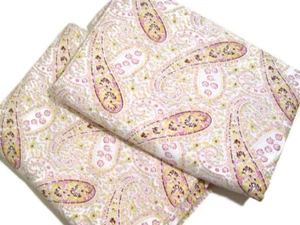 Funda nórdica Lands End 280 TC algodón rosa marfil cachemira algodón king nueva - Imagen 1 de 4