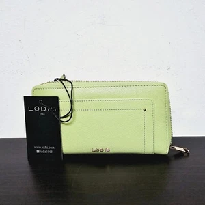 LODIS Zip Around Leather Continental Wallet Flynn in Color Pear - NWT - Picture 1 of 3