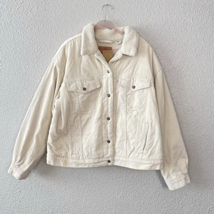 Levi’s Plus Size Premium Ex-Boyfriend Corduroy Original Sherpa Trucker Jacket 1X - Picture 1 of 21