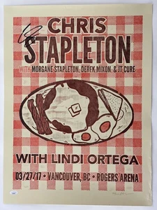 CHRIS STAPLETON SIGNED AUTOGRAPH 18X24 CONCERT TOUR POSTER VANCOUVER BC 2017 JSA - Picture 1 of 2