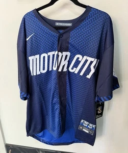 NWT Detroit Tigers City Connect Motor City BLANK NO PLAYER  Adult Jersey MEDIUM - Picture 1 of 11
