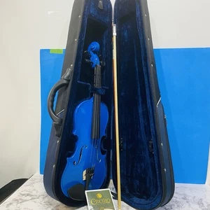 Classic Mendini Violin by Cecilio Model MV-Blue with Case & Bow - Picture 1 of 17