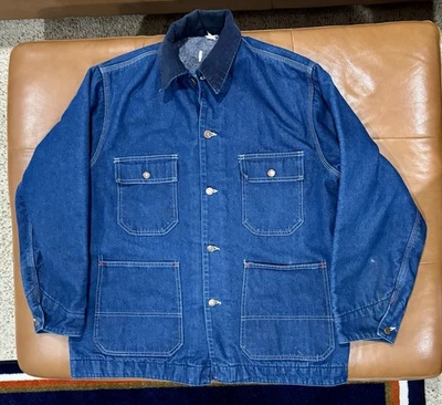 Chaqueta Big Mac de Colección Hombres Denim Años 80 Manta Forrada Tareas Trabajo Abrigo Talla 42 Azul Foto 1 de 4