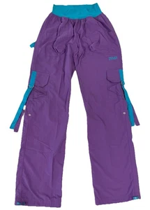 Zumba Dance Cargo Fitness Pants Purple Blue Convert to Capri Size S - Picture 1 of 12