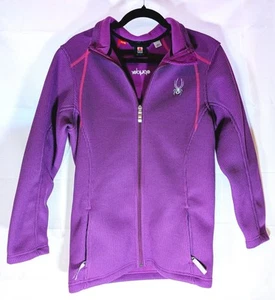 Spyder Girls XXL Purple With Pink Accents Encore Fitted Sweater Jacket Zip Up - Picture 1 of 8
