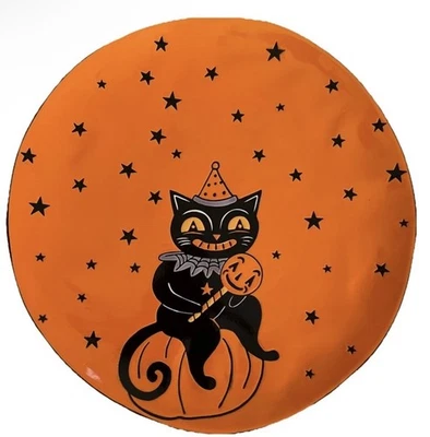 Juego de 2 platos de cena Eli + Ana Retro Black Cat 11” NUEVO HALLOWEEN Foto 1 de 2