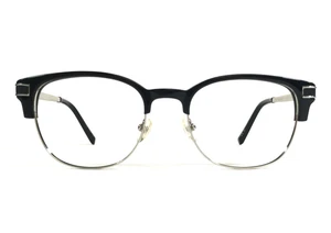 Penguin Eyeglasses Frames THE PRINCETON BK Black Silver Round Full Rim 50-19-140 - Picture 1 of 14