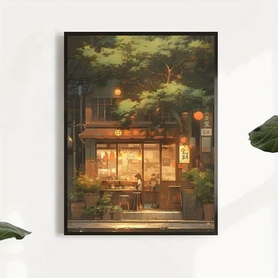 japanisches Cafe Ghibli Poster Druck Wandkunst Bild Vintage Leinwand Deko - Bild 1 von 4