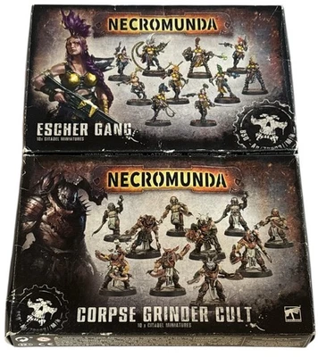Lot (2) Necromunda Escher Gang & Corpse Grinder Cult Miniature Sets - Image 1 of 4