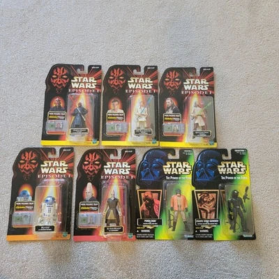 Lot of 7 Star Wars Figures POTF & Ep 1 w/CommTech Chip New - Image 1 of 4