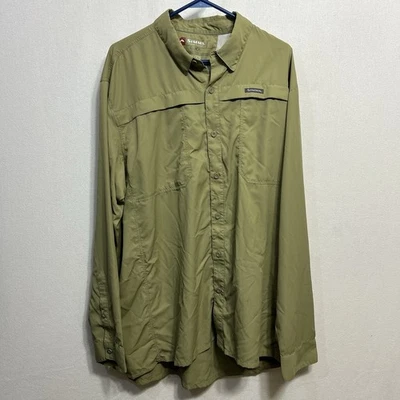 Simms Fly Fishing Shirt Mens 2XL Green Guide Vented Long Sleeve Button Down Fish - Image 1 of 4