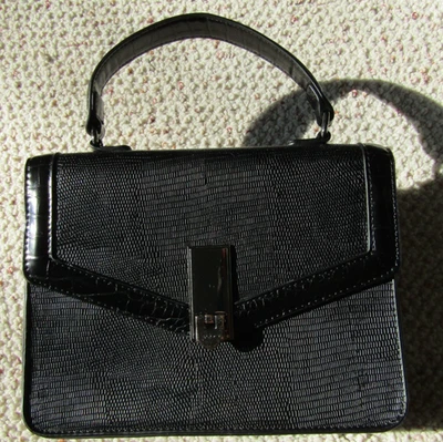 Bolso de mano ALDO asa única cuero PU negro cierre de broche 82384 CA14383 9,25x7x3 Foto 1 de 4