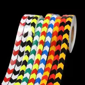 25mm Directional High Grade Reflective Arrow Safety Adhesive Tape Red White Blue - Picture 1 of 10