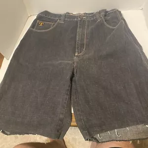 Tank Jean Shorts 36W Men's Blue Black Regular Fit Cut Off 10 Inch Inseam - Picture 1 of 12