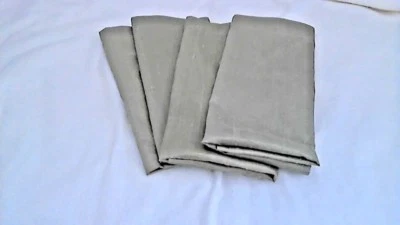 100% Silk Mats Doilies Set 4 13" x 19" Green Folded Sewn Hem Hand Loomed - Image 1 of 4