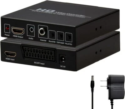 SCART to HDMI Converter 720p 1080p HDMI Upscaler for Game Consoles DVD VCR - Image 1 of 4