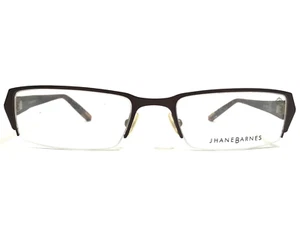 Jhane Barnes Eyeglasses Frames Slant BR Brown Rectangular Half Rim 51-18-138 - Picture 1 of 12