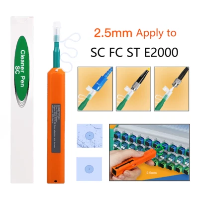 1 pcs 2.5mm SC/FC/ST/E2000 end face cleaner One click fiber optic cleaning pen  - Image 1 of 4
