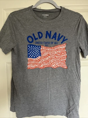 Camiseta Bandera Old Navy Youth XL 4 de Julio 2022 - Gris, Sin Etiquetas, Nunca Usada Foto 1 de 2