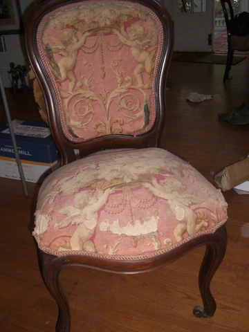 Antique Parlor chair 1800's  victorian side  chair  Rococo revival matching Pair Cover