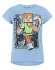 Minecraft Blue Short Sleeved T Shirt Girls