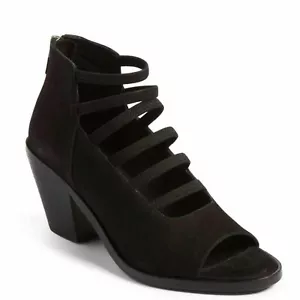 Eileen Fisher James Strappy Black Leather Sandal - Picture 1 of 9
