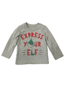 Carters Infant & Toddler Boys Gray Express Your Elf Christmas Shirt - Picture 1 of 1