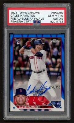 2023 TOPPS CHROME CALEB HAMILTON #RACHA ROOKIE AUTO BLUE RAYWAVE SSP/150 PSA 10 - Image 1 of 3