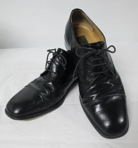 TRE L.L.L. SIZE 10.5  BLACKOXFORD MENS SHOES Made In Italy - Picture 1 of 8