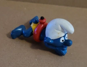 PUFFI CARTONE ANIMATO vintage PVC 2" Figura PUFFO Nuotatore #20025 PEYO SCHLEICH 1977 - Foto 1 di 5